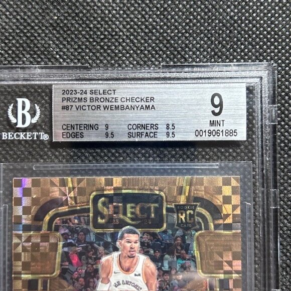 2024 Panini Select Basketball Victor Wembanyama Checker Bronze /49 SP BGS 9 MINT - Picture 2 of 4